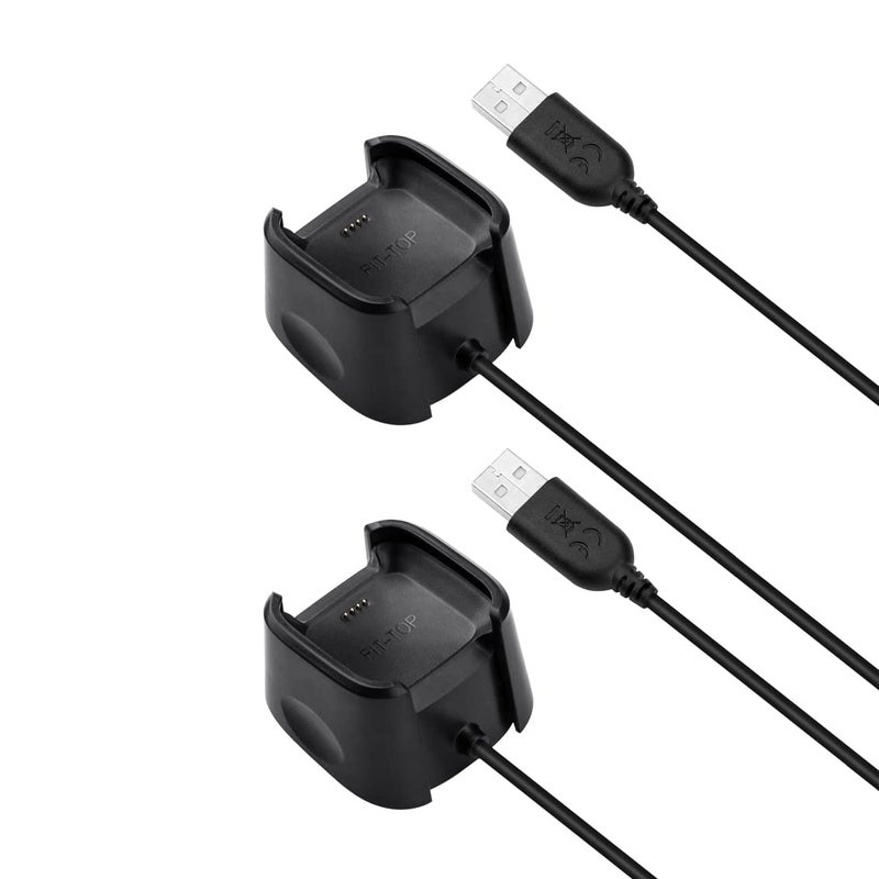 JIUJOJA 2PACK Charging Dock Compatible with Fitbit Versa/Lite/SE,(not for Versa 2) Charger, Cord Stand and Screen Protectors for Smart Watch - Image 1